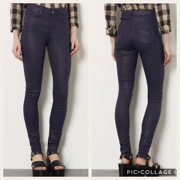 topshop coated leigh jeans